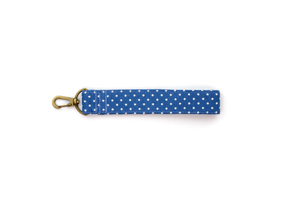Denim Polka Dot Key Fob