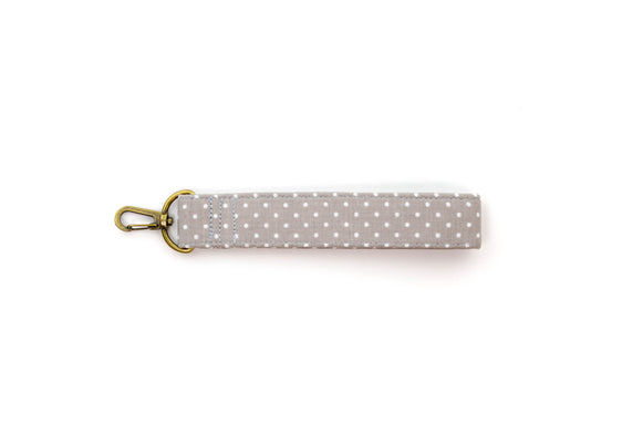 Grey Polka Dot Key Fob