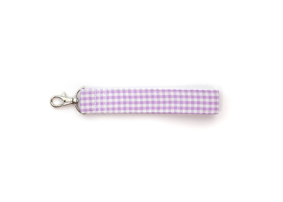 Lavender Mini Gingham Key Fob