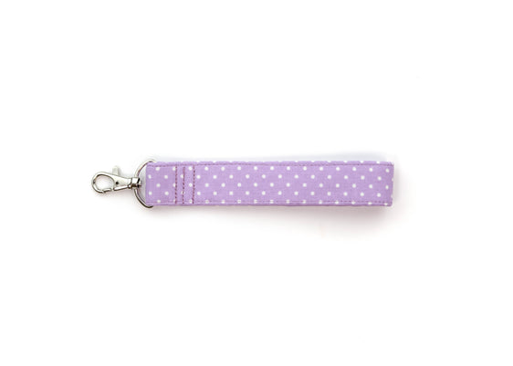 Lavender Polka Dot Key Fob
