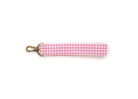 Baby Pink Mini Gingham Key Fob
