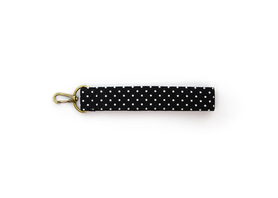 Black Polka Dot Key Fob