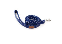 Navy Polka Dot Leash