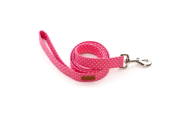 Raspberry Polka Dot Leash