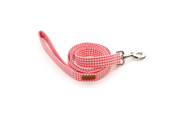 Coral Mini Gingham Leash