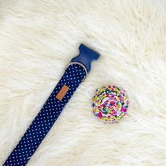 Navy Polka Dot